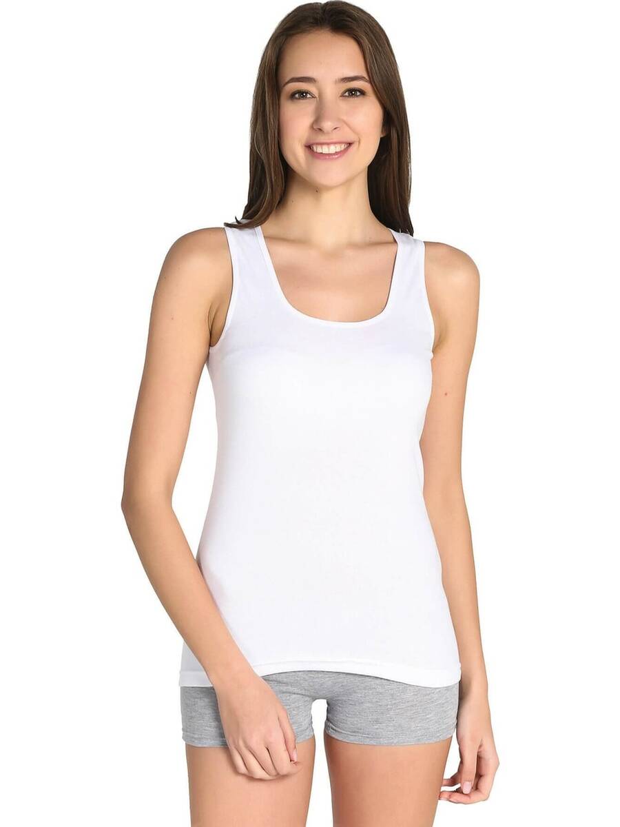 Tutku Ribana Pamuk Kadın Beyaz Atlet