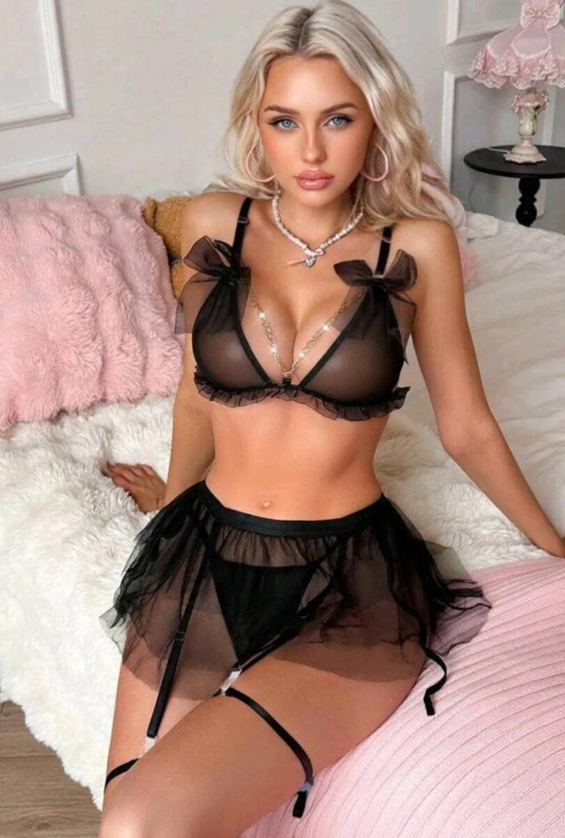 Zincirli Tül Etekli Jartiyer Takımı